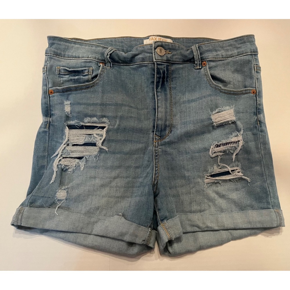 Max Jean Woman's Sustainable Denim Shorts Size 1XL Blue Stretchy Inseam 3"
